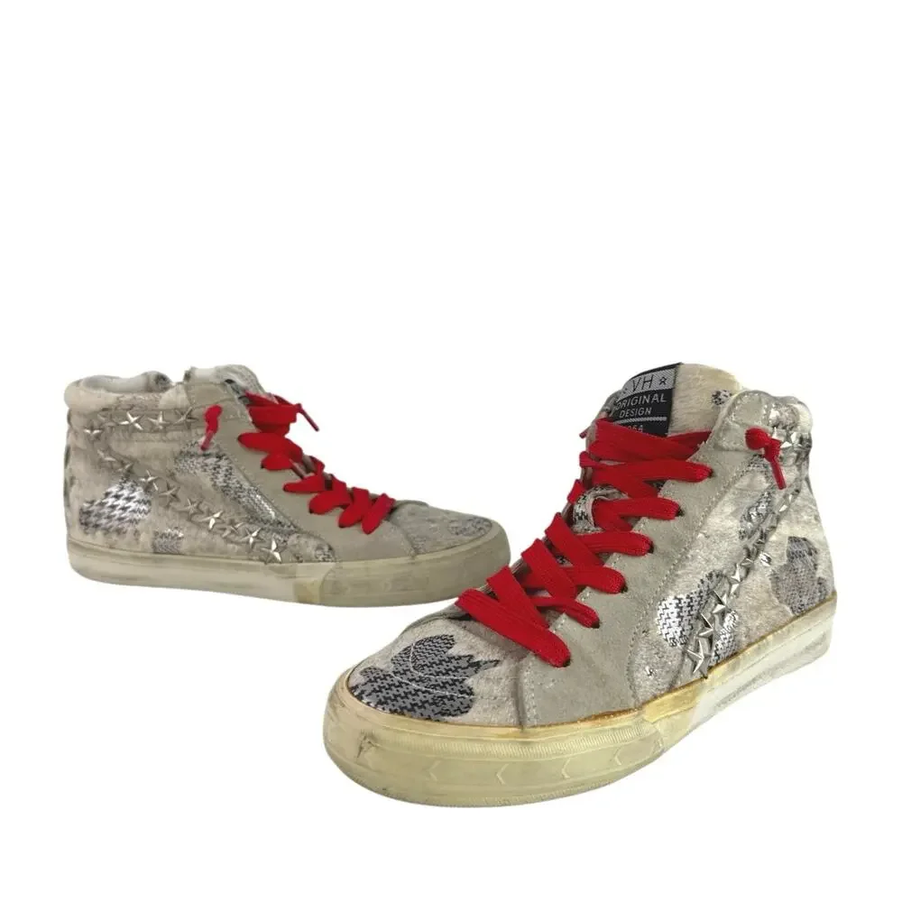Vintage Havana Women's White Red High Top Trainers Athletic Sneakers Shoes Sz 6